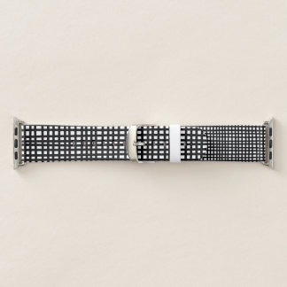 Black gingham apple watch band