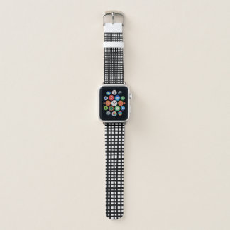Black gingham apple watch band