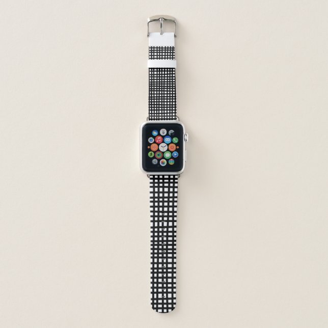 Black gingham apple watch band (Front)