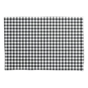 Black Gingham Black and White Check Pillow Case