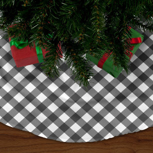 Black Gingham Brushed Polyester Tree Skirt