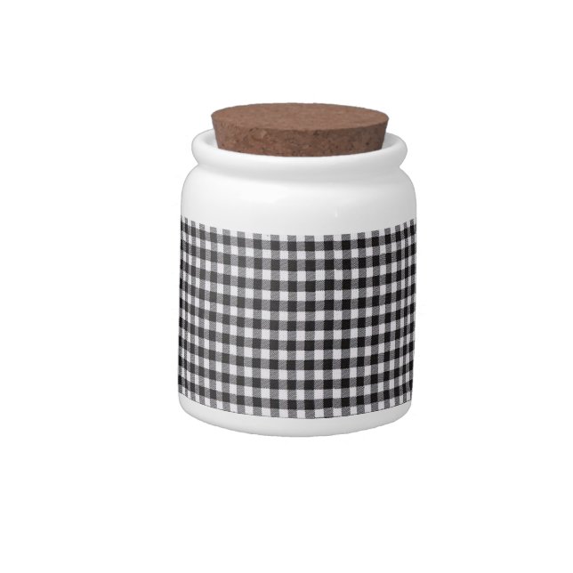 Black Gingham Candy Jar (Left)