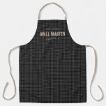 Black Gingham Check Grill Master Personalized Apron at Zazzle