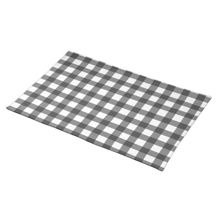 Black Gingham Cloth Placemat Zazzle