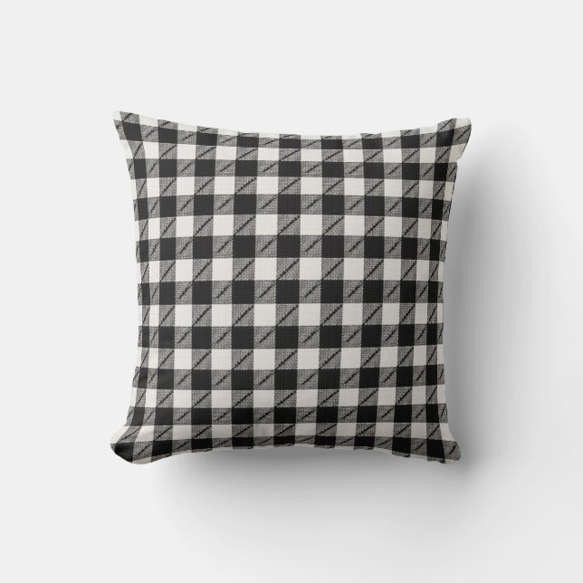 black gingham cushion (Front)