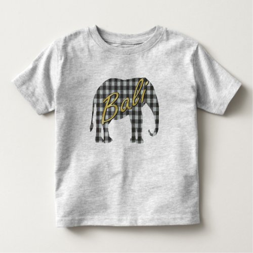 Black Gingham Elephant Toddler T_shirt