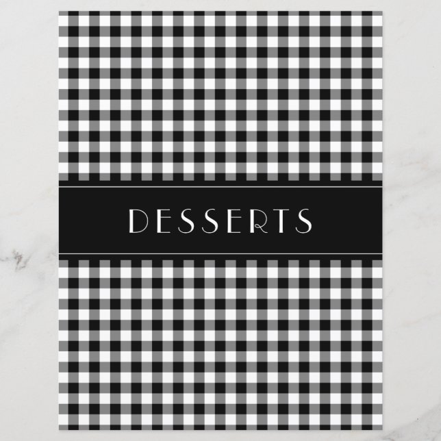 Black Gingham Farmhouse Family Recipe Organizers (Front)
