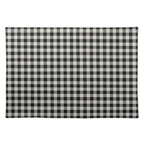 Black Gingham  Farmhouse Kitchen Placemat