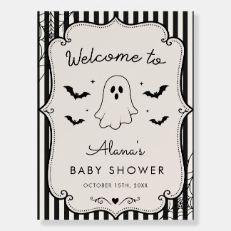 Black Gingham Ghost Halloween Foam Board