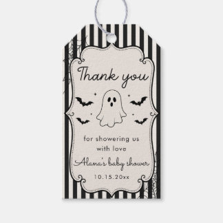 Black Gingham Ghost Halloween Gift Tags