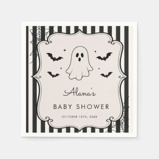 Black Gingham Ghost Halloween Napkins