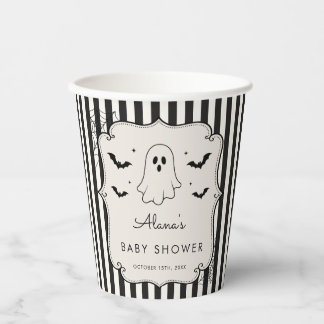 Black Gingham Ghost Halloween Paper Cups