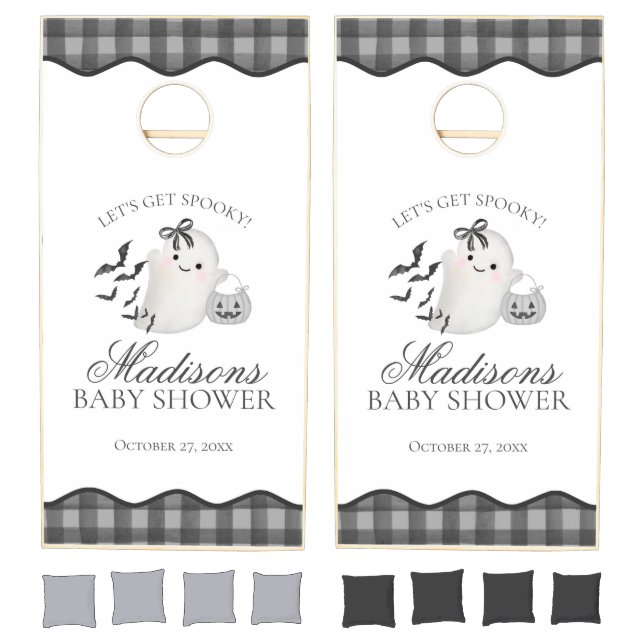 Black Gingham Little Boo Ghost Party Yard Games (Set)