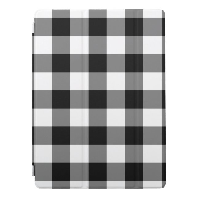 Black Gingham Pattern iPad Pro Cover (Front)