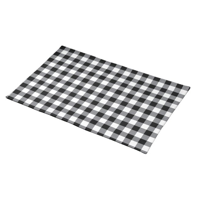 Black Gingham Placemat (On Table)