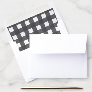 Black Gingham Plaid Envelope Liner