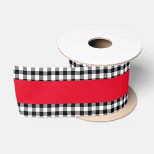 Black Gingham Satin Ribbon