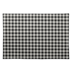 Black Gingham Woven Cotton Placemat