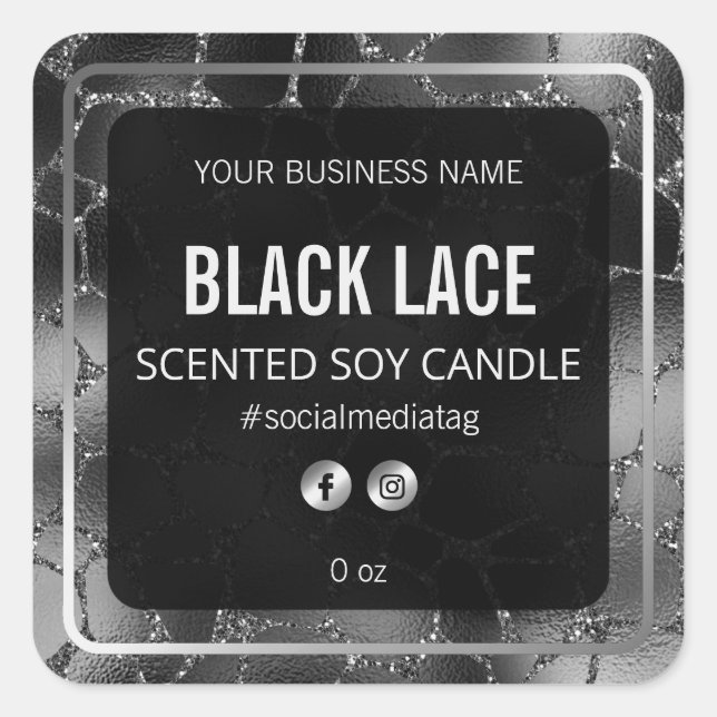 Black Giraffe Print Product Labels (Front)