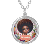 Black girl African American with Afro