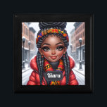 Black girl African American with Braids Gift Box<br><div class="desc">Embrace individuality with this enchanting Gift. Crafted with care and attention to detail,  a celebration of beauty and diversity. Make it uniquely yours by adding a name to create a meaningful and personalized touch.</div>
