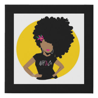 Black Girl Art Work Faux Canvas Print
