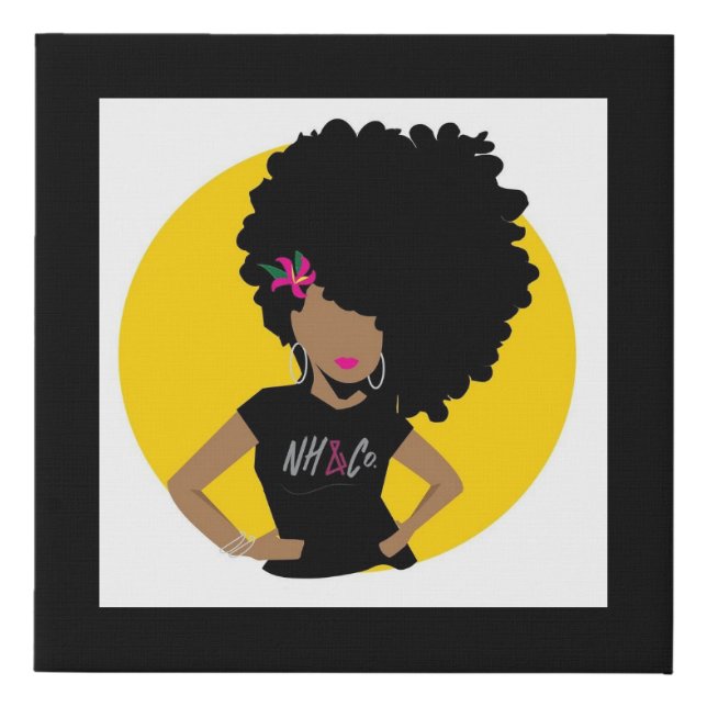 Black Girl Art Work Faux Canvas Print (Front)