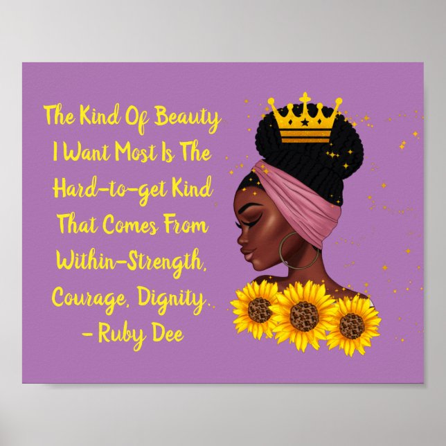 Black Girl Beauty Within Empowering Quote  Poster (Front)