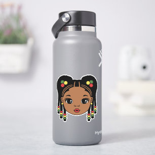 Black Girl Braided Hair Sticker