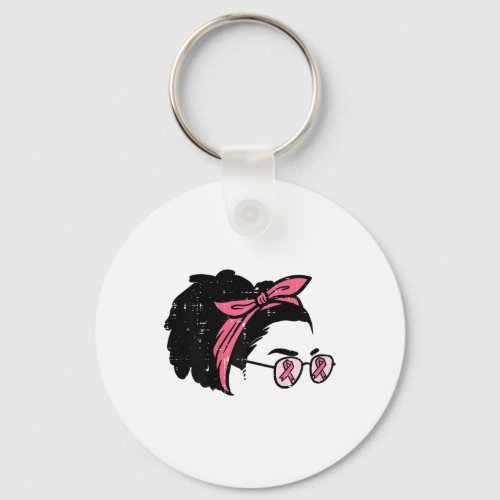 Black Girl Breast Cancer Awareness Survivor Africa Keychain