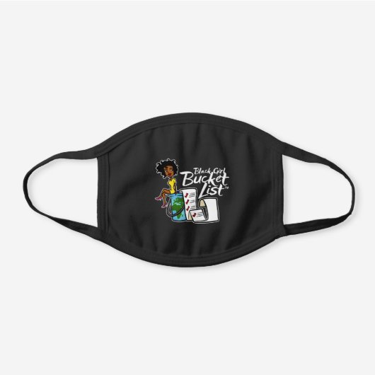 Black Girl Bucket List Cotton Face Mask (Front)