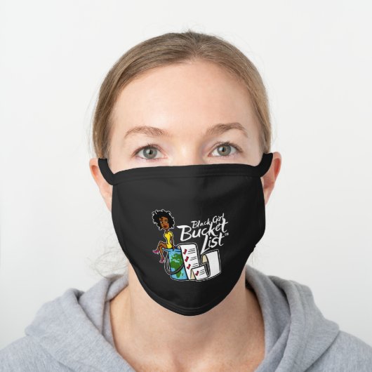 Black Girl Bucket List Cotton Face Mask (Worn)
