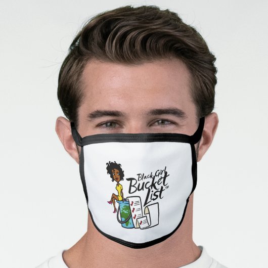 Black Girl Bucket List Cotton/Poly Face Mask (Worn Him)