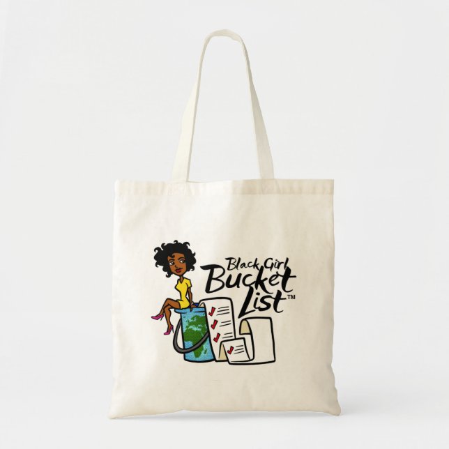 Black Girl Bucket List Tote Bag (Front)