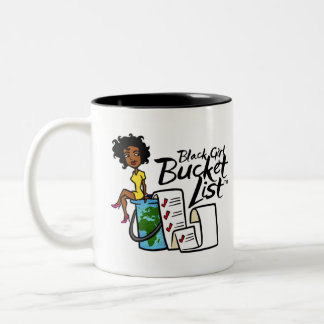Black Girl Bucket List Two-Tone Mug