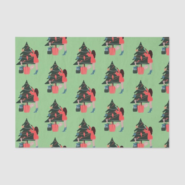 Black Girl Christmas Magic Wrapping Paper (Front)