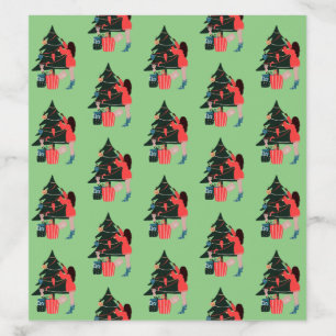 Black Girl Christmas Magic Wrapping Paper Envelope Liner