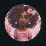 Black Girl Clock Personalized<br><div class="desc">Elevate your child's space with this endearing addition, designed to inspire and bring joy. Add a personalized touch by including their name, making it a truly special keepsake. With its heartwarming design, this is a daily reminder of the beauty of diversity and individuality. Embrace your child's unique style and personality...</div>