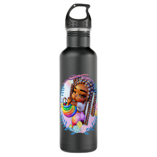 Black Girl Easter Magic Brown Skin Girls Spring Ea Stainless Steel Water Bottle