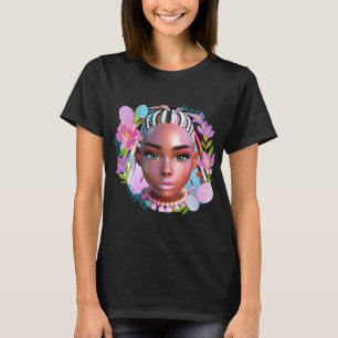 Black Girl Easter Magic Brown Skin Girls Spring Ea T-Shirt