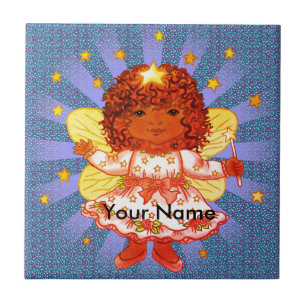 Black Girl Fairy Ceramic Tile