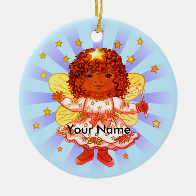 Black Girl Fairy  ornament (Front)