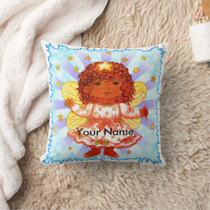 Black Girl Fairy Throw Pillow