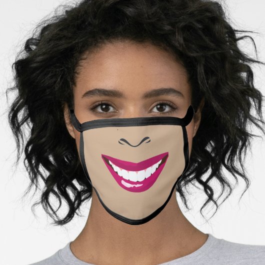 BLACK GIRL FAKE SMILE FACE MASK (Worn Her)