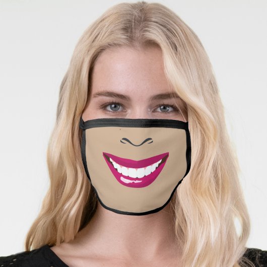 BLACK GIRL FAKE SMILE FACE MASK (Worn Her)