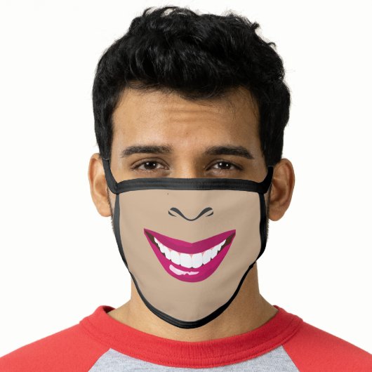 BLACK GIRL FAKE SMILE FACE MASK (Worn Him)