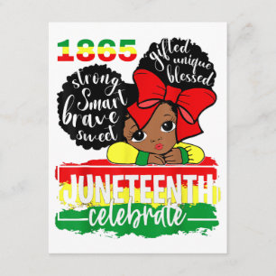 Black Girl Juneteenth 1865 Celebrate Indepedence D Enclosure Card