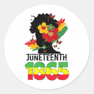 Black Girl Juneteenth 1865 Kids Toddlers Celebrati Classic Round Sticker