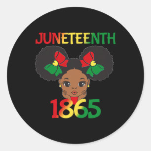 Black Girl Juneteenth 1865 Kids Toddlers Celebrati Classic Round Sticker