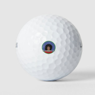 Black Girl Juneteenth Golf Balls